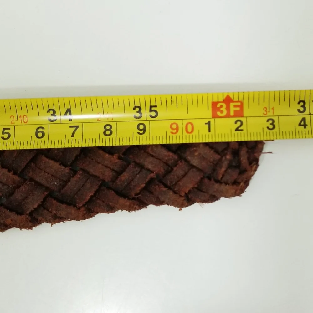 Brighton Vintage 90's Leather Belt Brown Braided Silver-tone Zoo Animals Sz 30